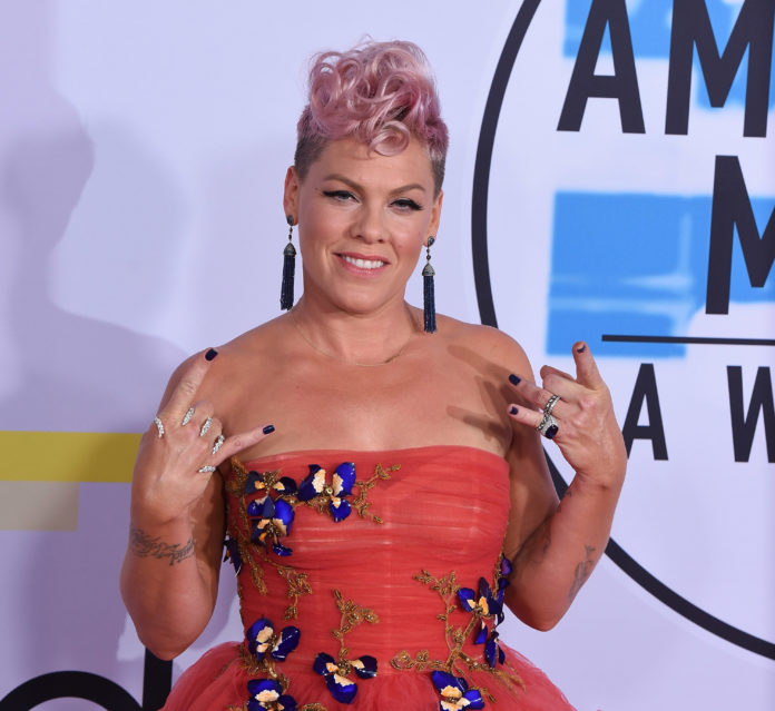 P!nk at the American Music Awards in 2017.