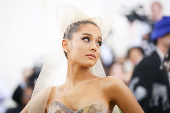 Ariana Grande at The Metropolitan Museum of Art's Costume Institute Benefit celebrating the opening of Heavenly Bodies: Fashion and the Catholic Imagination in May 2018