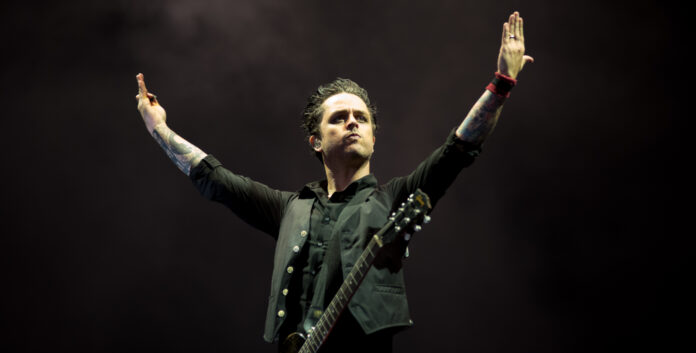 Billie Joe Armstrong of Green Day performing in Brazil in 2017
