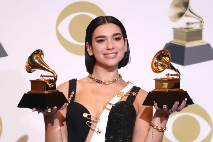 Dua Lipa at the 2019 Grammy awards.