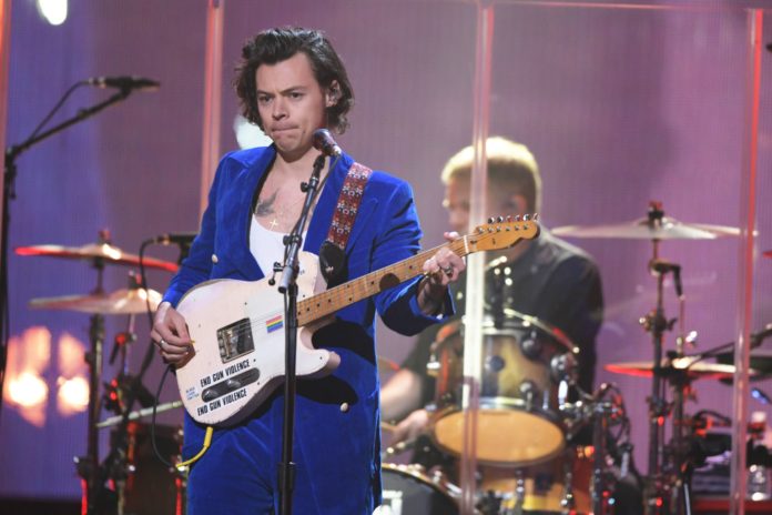 Harry Styles at the Rock and Roll Hall of Fame Induction Ceremony in 2019.