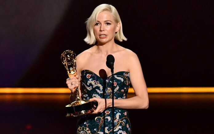 Michelle Williams winning an Emmy for Outstanding Lead Actress in a Limited Series or Movie at the 71st Annual Primetime Emmy Awards Show in 2019