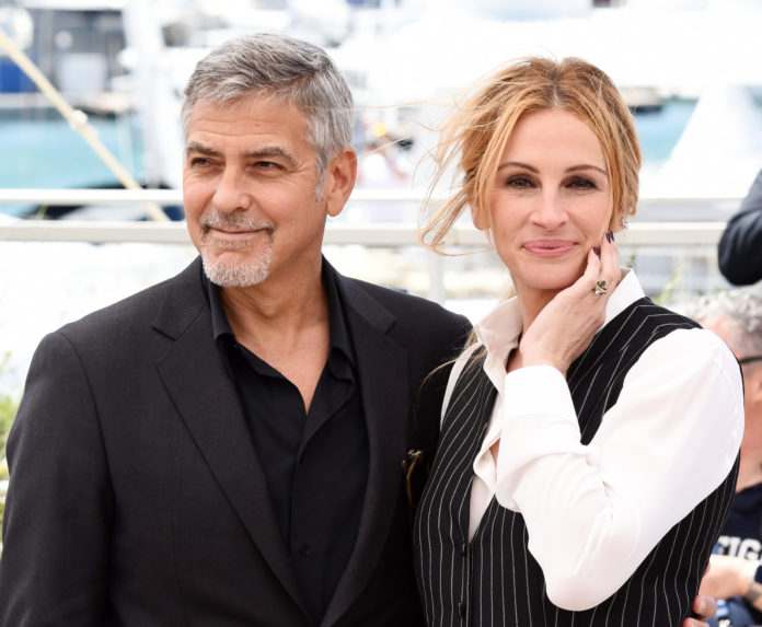 George Clooney and Julia Roberts at Cannes Film Festival in 2016. Photo by David Fisher/Shutterstock (5682896bm)