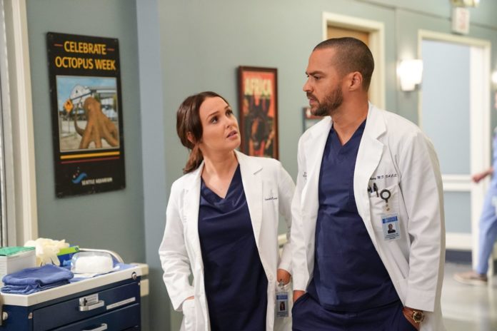Jesse Williams as Dr. Jackson Avery and Camilla Luddington as Dr. Jo Karev in 