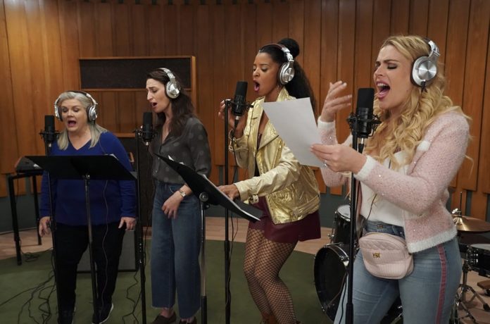 Busy Philipps, Renée Elise Goldsberry, Paula Pell, and Sara Bareilles in 