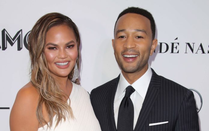 Chrissy Teigen and John Legend at Glamour's 28th Annual Women of the Year Awards in 2018.
