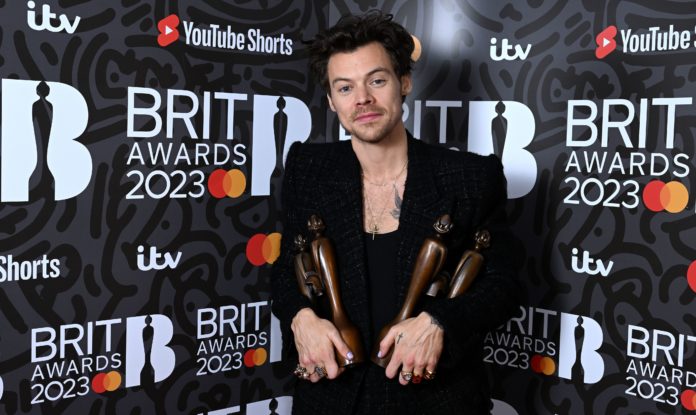 Harry Styles at the 43rd BRIT Awards in February 2023