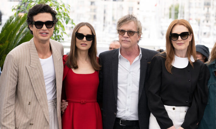 Charles Melton, Natalie Portman,Todd Haynes, and Julianne Moore attend the 
